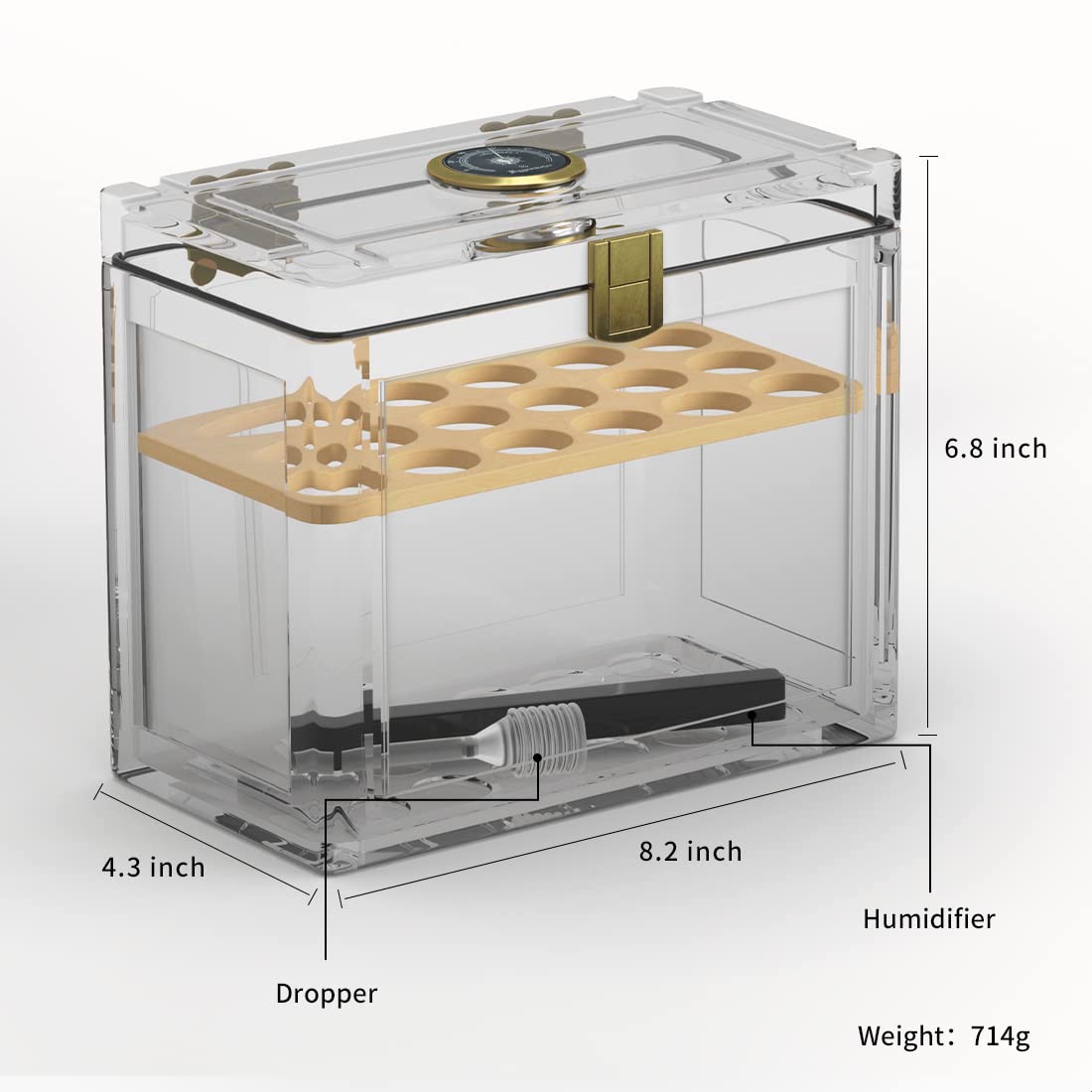 Acrylic Cigar Humidor With Hyg - Home Fragrance Maple Walnut ulasan dan harga