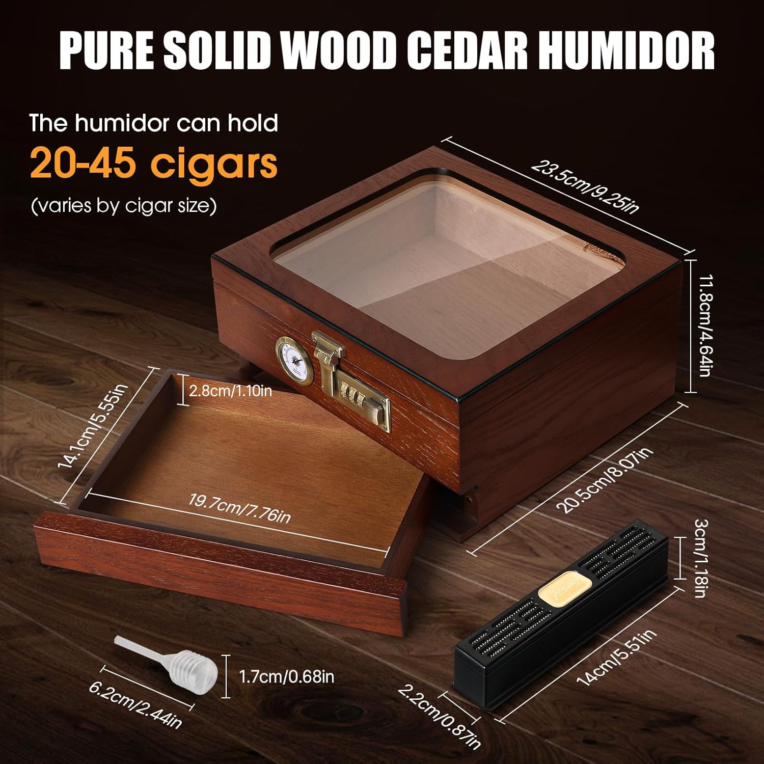 Cigar Humidor, Cedar Wood Ciga - Home Fragrance Maple Walnut ulasan dan harga