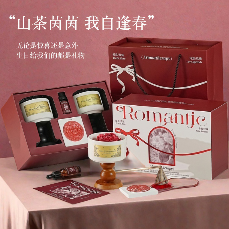 High-end Camellia Scented Cand - Home Fragrance Set Gift ulasan dan harga