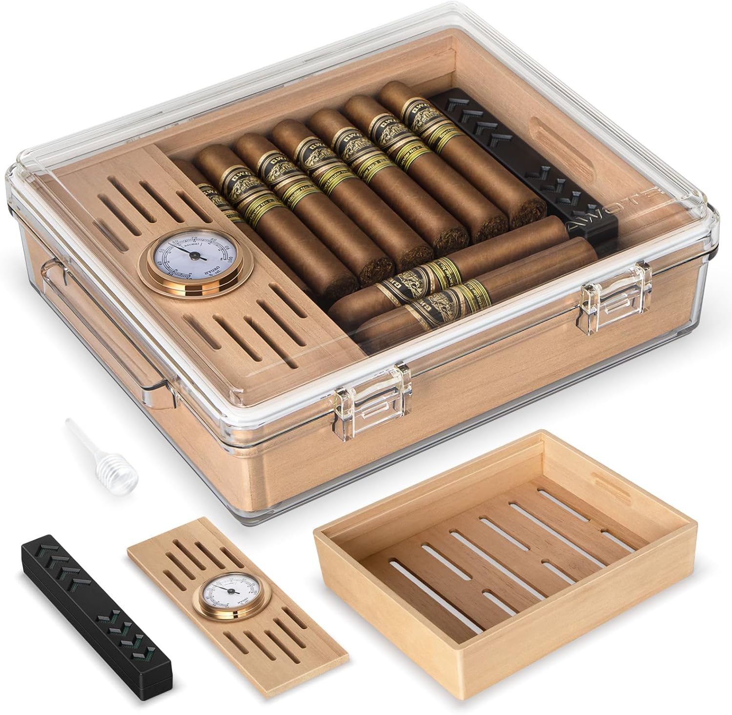 Acrylic Cigar Humidor, Box wit - Home Fragrance Maple Walnut ulasan dan harga